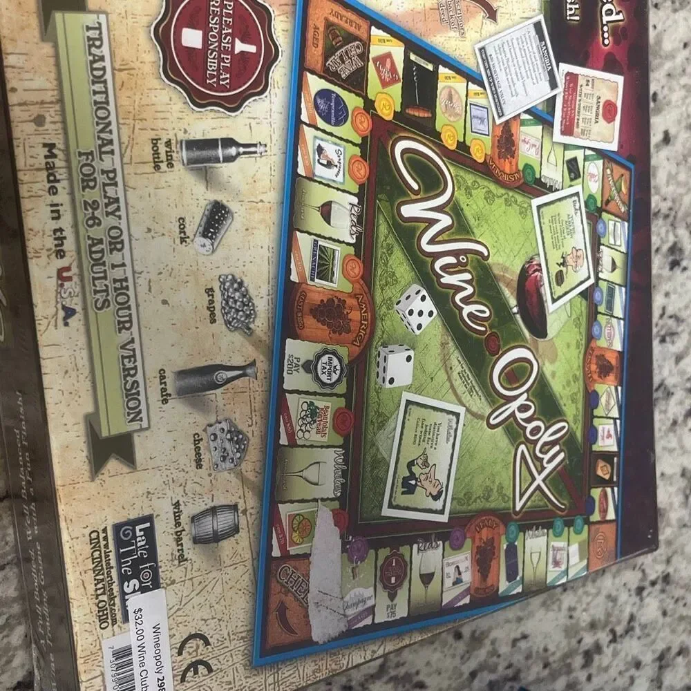 Brand New Wine-Opoly Board Game Monopoly Wine Trading Sealed